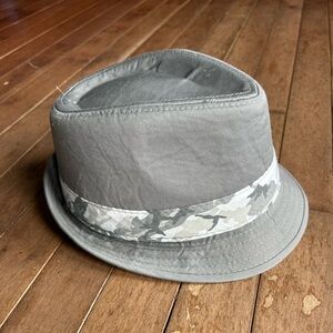 Kids Gray Camo Band Fedora Hat One Size